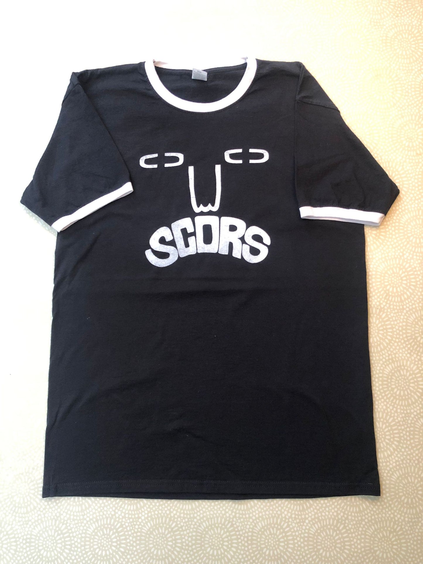 SCORS Logo Ringer Tee Black/White Trim